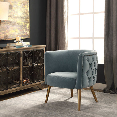 Haider Accent Chair, Slate Blue - Hedi's Furniture