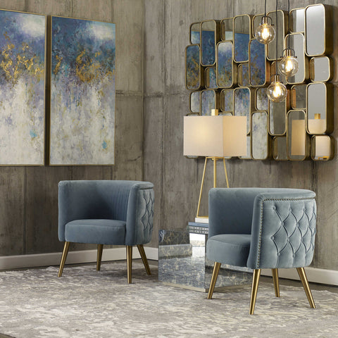 Haider Accent Chair, Slate Blue - Hedi's Furniture