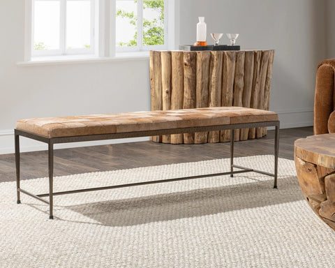 Achen Hide Bench - Blonde