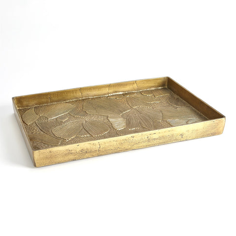 FLORA TRAY-ANTIQUE BRASS
