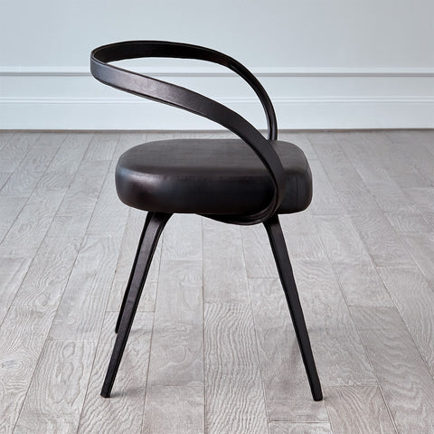 ALL LEATHER CHAIR-BLACK - Hedi's Furniture