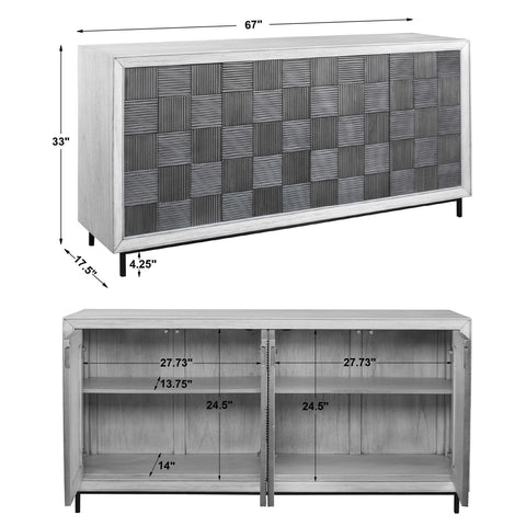 Checkerboard 4 door cabinet - Hedi's Furniture