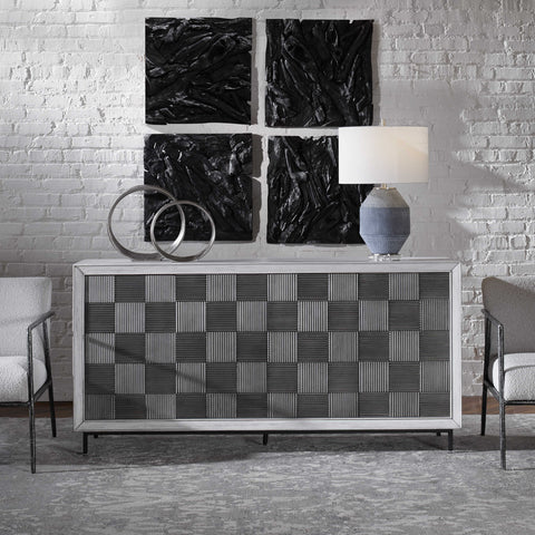Checkerboard 4 door cabinet - Hedi's Furniture
