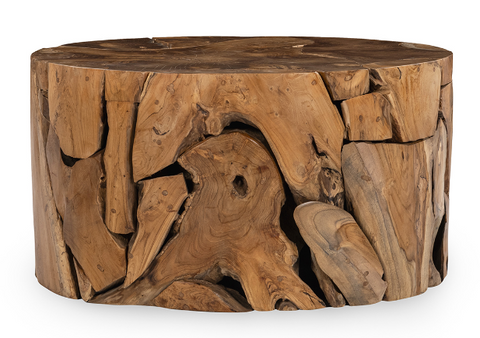 Rhea Teak Wood 32" Round Coffee Table
