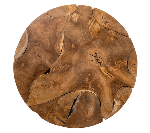 Rhea Teak Wood 32" Round Coffee Table