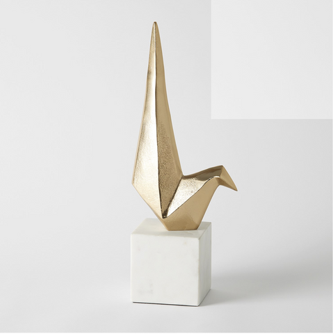 SITTING ORIGAMI BIRD-GOLD