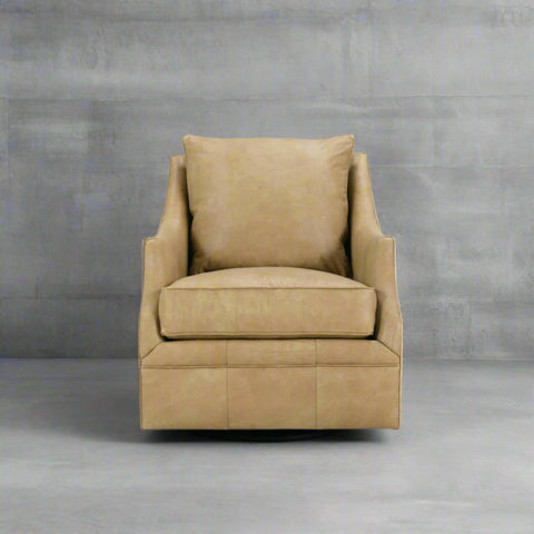 Kara Leather Swivel Glider Chair
