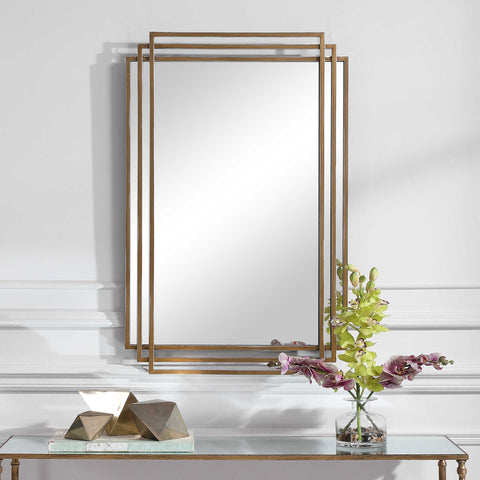 AMHERST MIRROR, GOLD - Hedi's Furniture