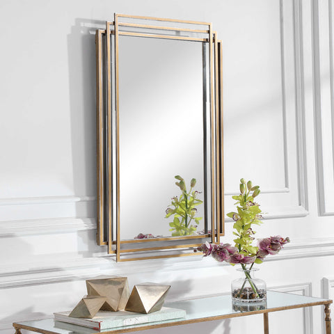 AMHERST MIRROR, GOLD - Hedi's Furniture