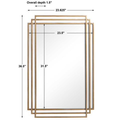 AMHERST MIRROR, GOLD - Hedi's Furniture