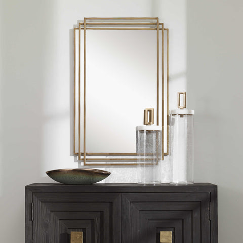 AMHERST MIRROR, GOLD - Hedi's Furniture