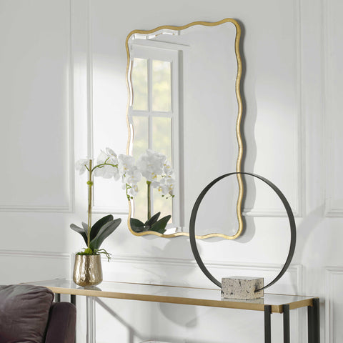 Aneta Mirror, Gold - Hedi's Furniture
