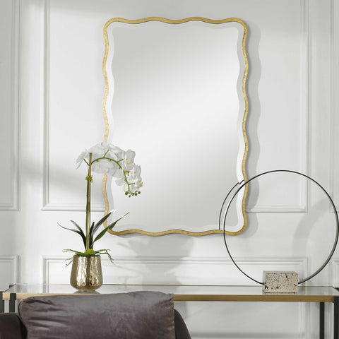 Aneta Mirror, Gold - Hedi's Furniture