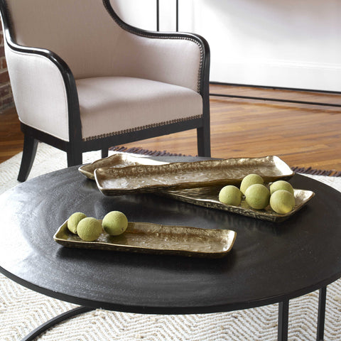 Artisan Tray, Set of 3-Antique Gold - Hedi's Furniture