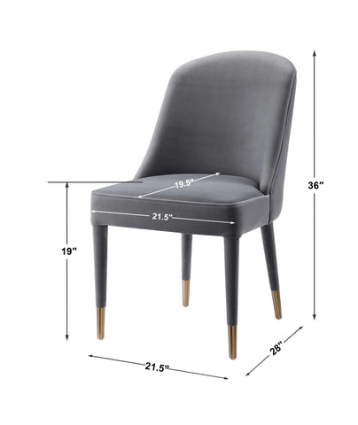 Brie Armless Chair in Gray - Hedi's Furniture