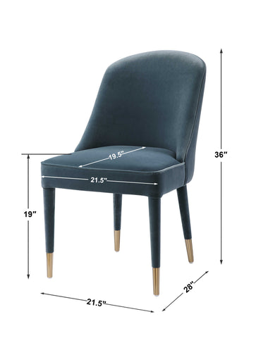 Brie Armless Chair in Blue - Hedi's Furniture