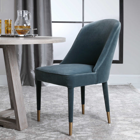 Brie Armless Chair in Blue - Hedi's Furniture