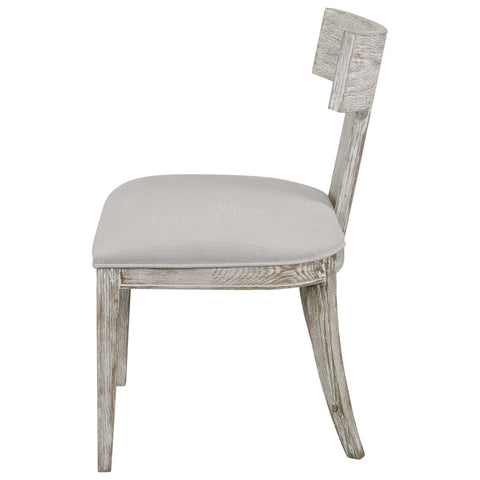 Idris Armless Chair, White - Hedi's Furniture