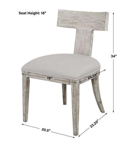 Idris Armless Chair, White - Hedi's Furniture