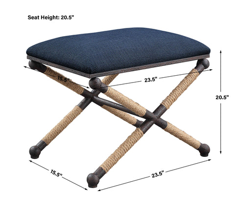 FIRTH SMALL BENCH, NAVY - Hedi's Furniture