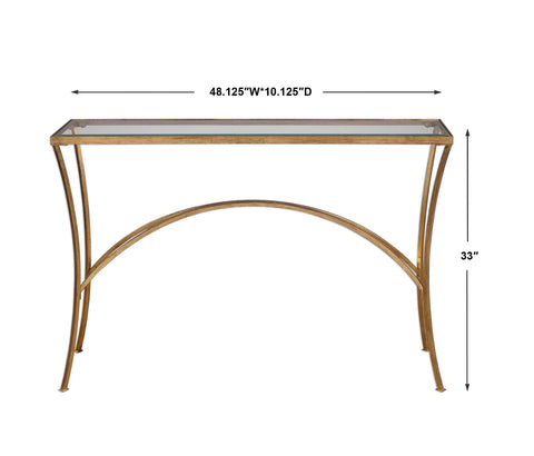 ALAYNA CONSOLE TABLE, GOLD - Hedi's Furniture