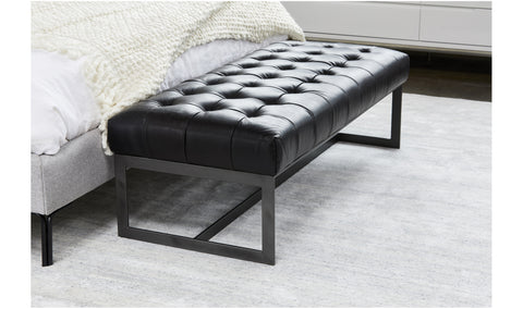 Wyatt Leather Bench - Hedi's Furniture