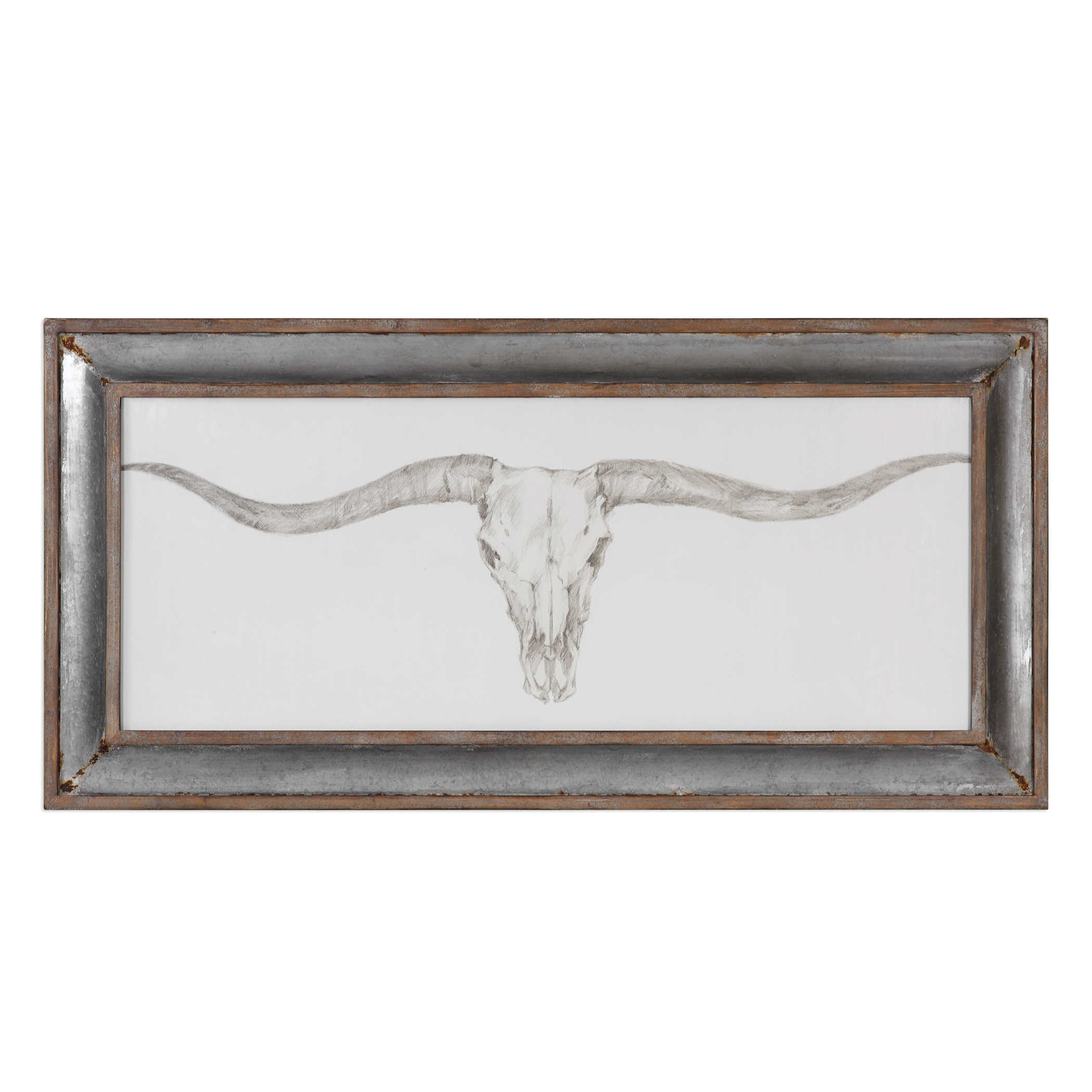 Western Skull Mount Framed Print - Hedi's Furniture