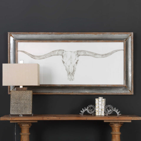 Western Skull Mount Framed Print - Hedi's Furniture