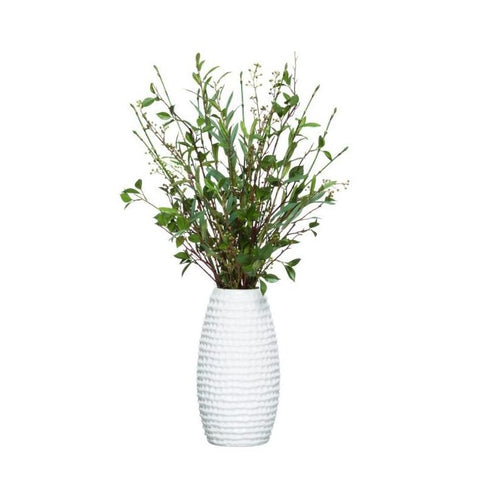 MIXED GREENERY IN WHITE VASE - Hedi's Furniture